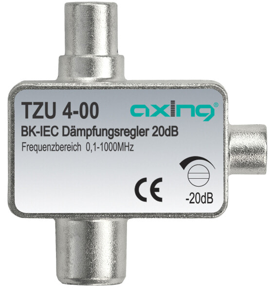 axing TZU 4-00 - Cable splitter - 0.1 - 1006 MHz - Aluminum - Male/Female - IEC