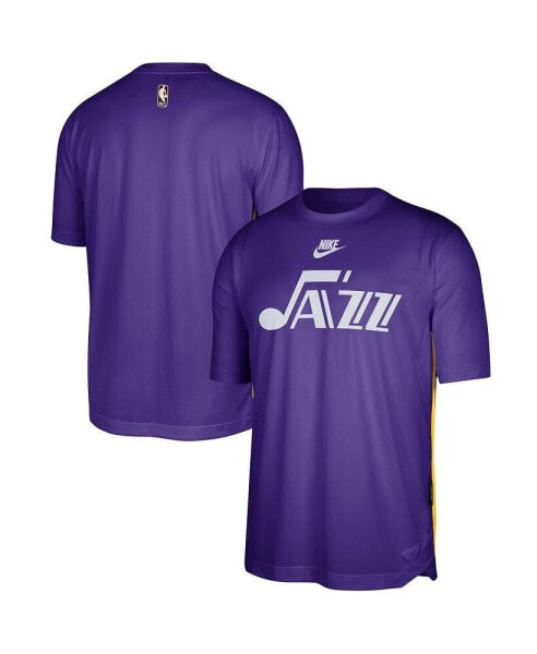 Men's Purple Utah Jazz Hardwood Classics 2023/24 Classic Edition Performance Pregame Shooting T-shirt