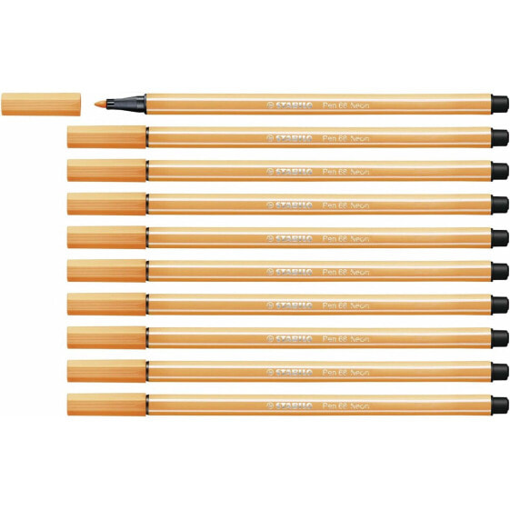 Felt-tip pens Stabilo Pen 68 Fluorescent Orange (10 Pieces)
