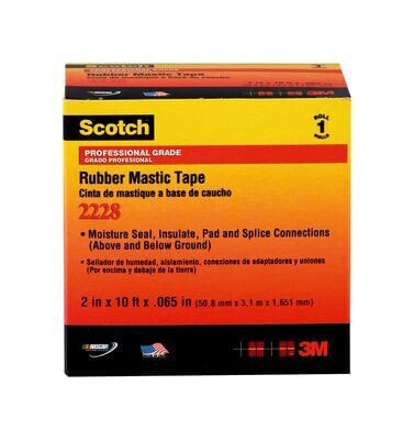 3M Rubber Mastic Tape, 2 pc(s), Black, Rubber, 500 V, RoHS 2011/65/EU, 3 m
