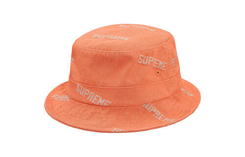 Supreme SS19 Logo Denim Crusher Orange Hat SUP-SS19-662