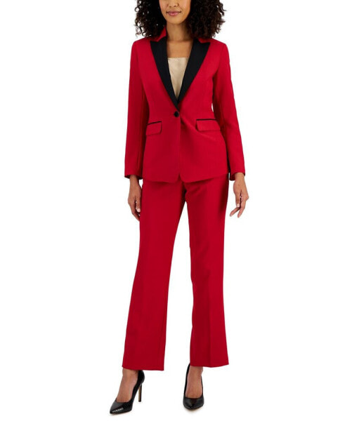 КостюмLe Suit Crepe Contrast-Collar & Kate Pants
