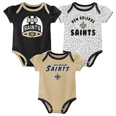 NFL New Orleans Saints Baby Girls' s 3pk Set - 18M