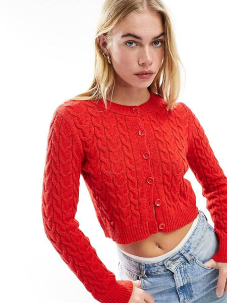 Stradivarius cardigan in red 