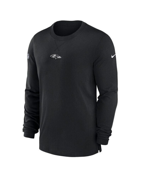 Men's Black Baltimore Ravens 2023 Sideline Performance Long Sleeve T-shirt