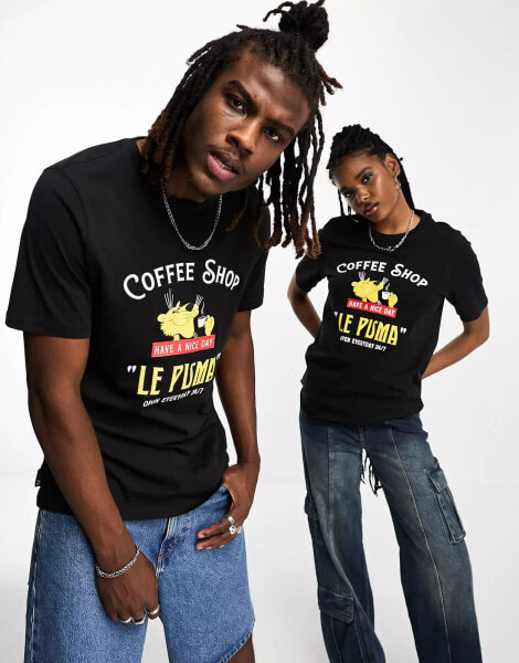 Puma Coffee Shop 'Le Puma' graphic t-shirt in black