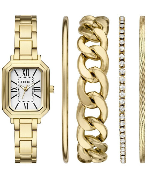 Часы и аксессуары Folio женские наручные золотые 25 мм в подарочном наборе