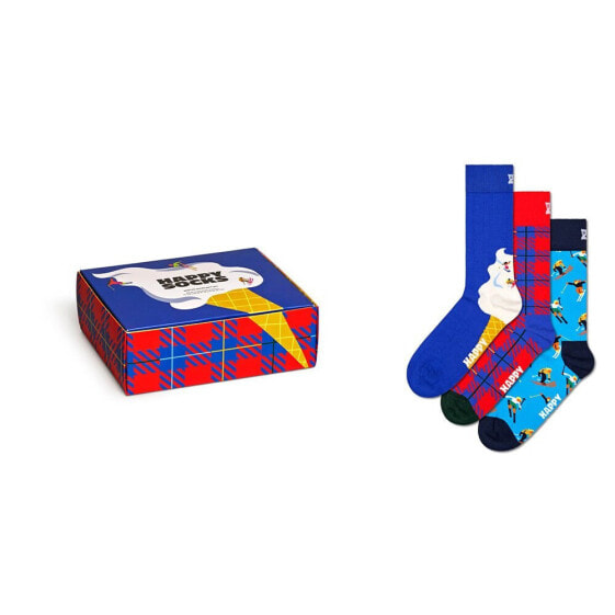 HAPPY SOCKS Downhill Skiings Gift Set Half long socks 3 pairs