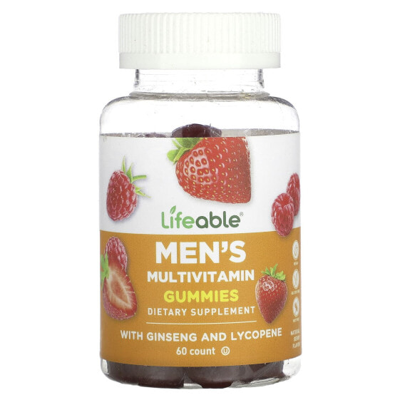 Lifeable, Мутивитамины для мужчин, ягодный, 60 жевательных таблеток