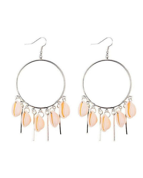 Chandelier Hoop Earrings with Puka Seashells