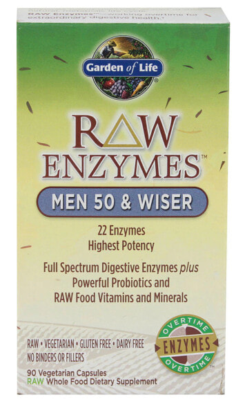 Garden of Life RAW Enzymes Men 50 Энзимный комплекс для мужчин старше 50 лет 90 веганских капсул