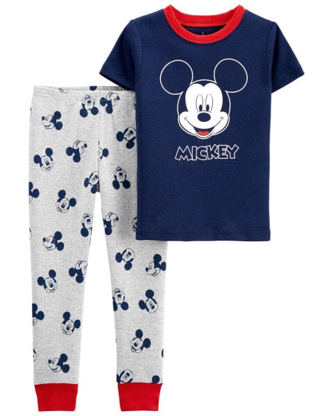 Baby 2-Piece Mickey Mouse 100% Snug Fit Cotton Pajamas 18M