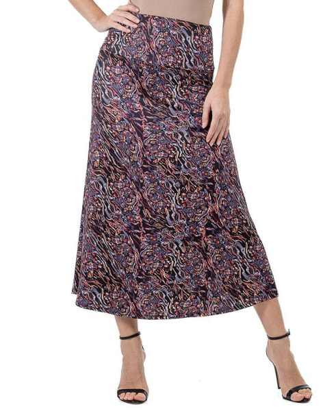 Women's Abstract Floral A-Line Maxi Skirt
