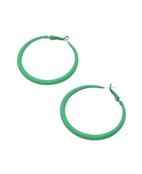 Women's Green Minimal Hoop Earrings