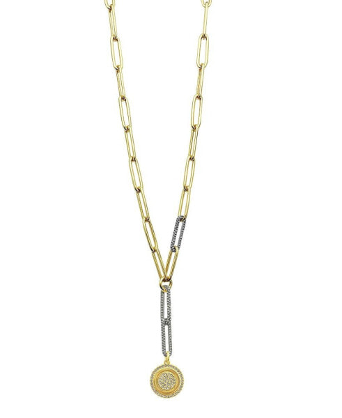 Vince Camuto two-Tone Coin Pendant Y Necklace