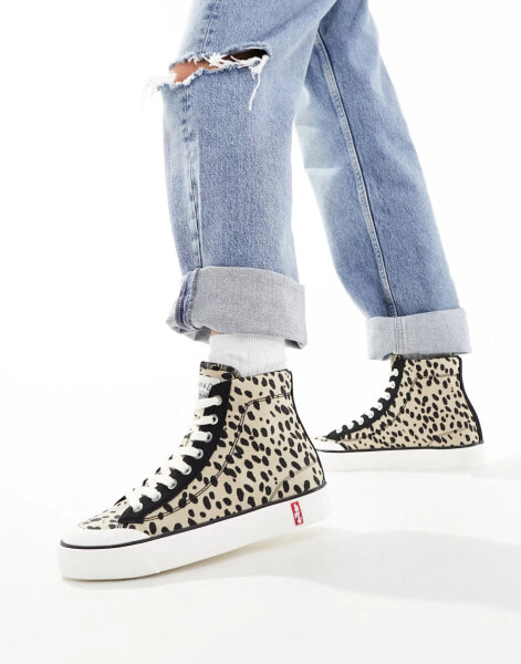 Levi's LS2 Mid trainer in leopard print