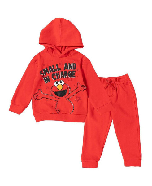 Elmo Cookie Monster Boy's Fleece Pullover Hoodie and Pants Outfit Set Toddler