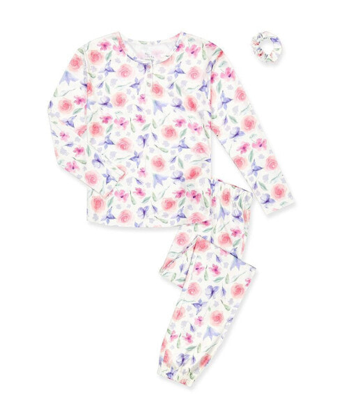 Girls Pajama Set with Scrunchie, 2 Pc.