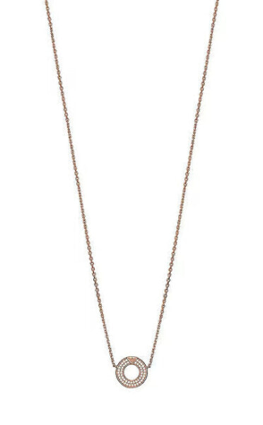 Charming bronze necklace with cubic zirconia EG3588221