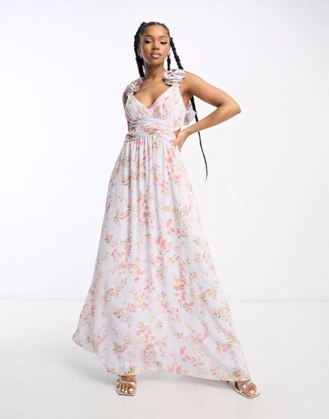 Forever New ruffle strap maxi dress in floral