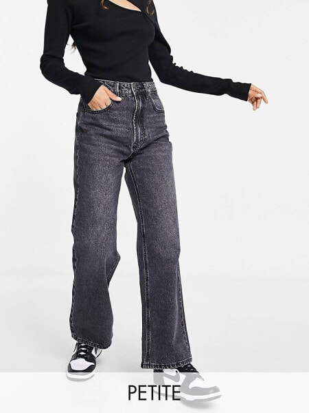 Stradivarius Petite 90s dad jean in washed black 