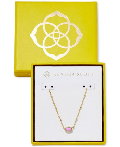 Kendra Scott boxed Mini Elisa Gold-Tone Pendant Necklace, 15" + 4" extender