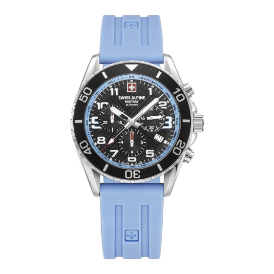 Swiss Alpine Military Herren Armbanduhr Chronograph Raptor hellblau 7029.9831