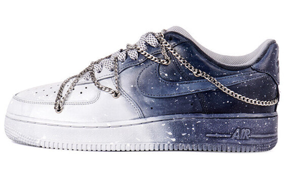 【定制球鞋】 Nike Air Force 1 Low 街头范 浸染 解构链条 星空 低帮 板鞋 女款 灰色 / Кроссовки Nike Air Force DD8959-100