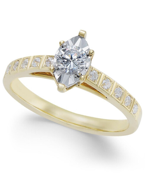 Diamond Miracle-Plate Marquise Shape Engagement Ring (3/8 ct. t.w.) in 14k Gold
