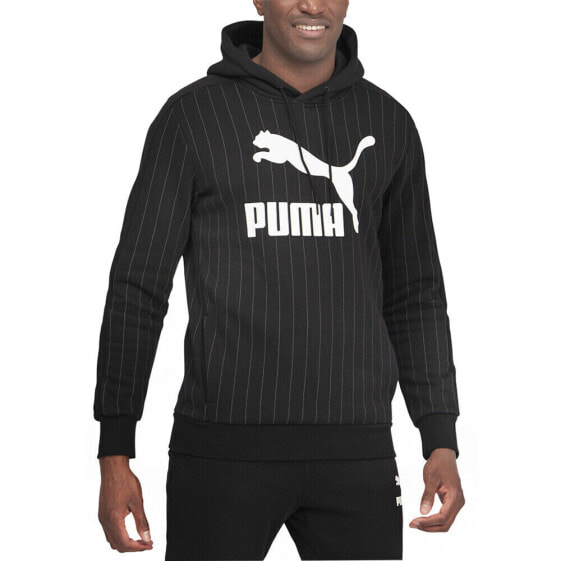 Puma Pinstripe Aop Pullover Hoodie Mens Size S Casual Outerwear 530179-01