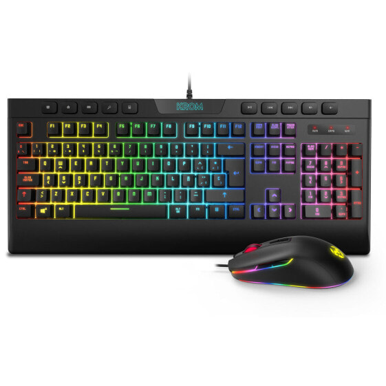 Игровые клавиатура и мышь Krom Kalyos RGB Чёрный