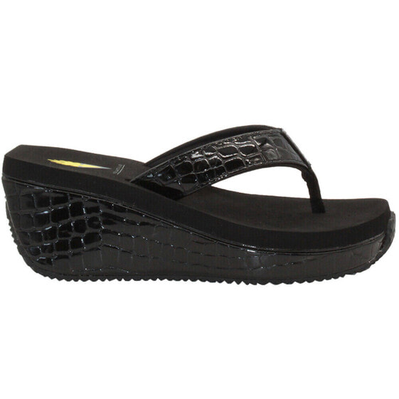 Volatile Frappachino Croc Platform Womens Black Casual Sandals PV103-002