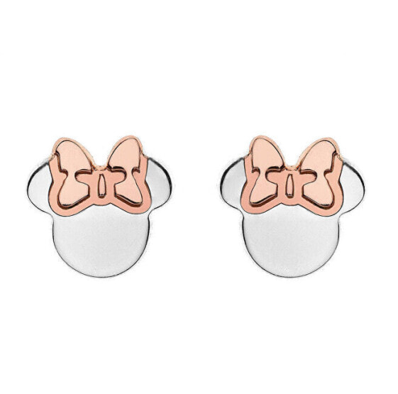 Silver bicolor earrings studs Minnie Mouse E905119TL