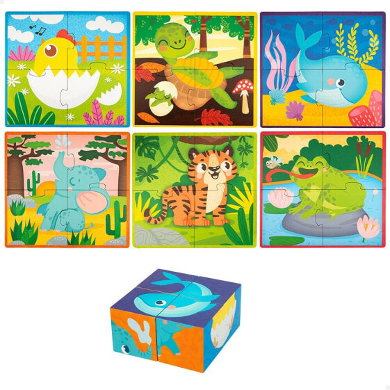 LISCIANI Montessori 6 4 Pieces With 4 Wooden Cubes Puzzle