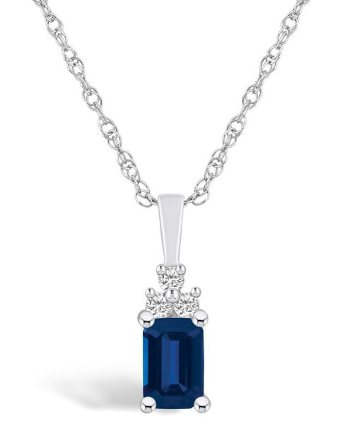 Sapphire (3/4 Ct. t.w.) and Diamond Accent Pendant Necklace