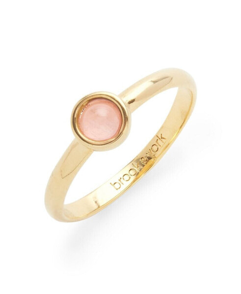 14K Gold Plated Nola Rose Quartz Gemstone Ring