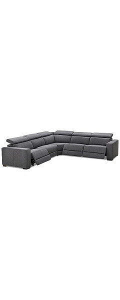 Nevio 124" 5-Pc. Fabric "L" Shaped Sectional Sofa, Created for Macy's