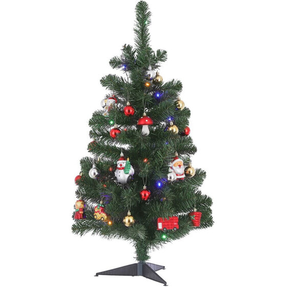 HOUSE OF SEASONS Christmas Tree With Decoration And LED Lights