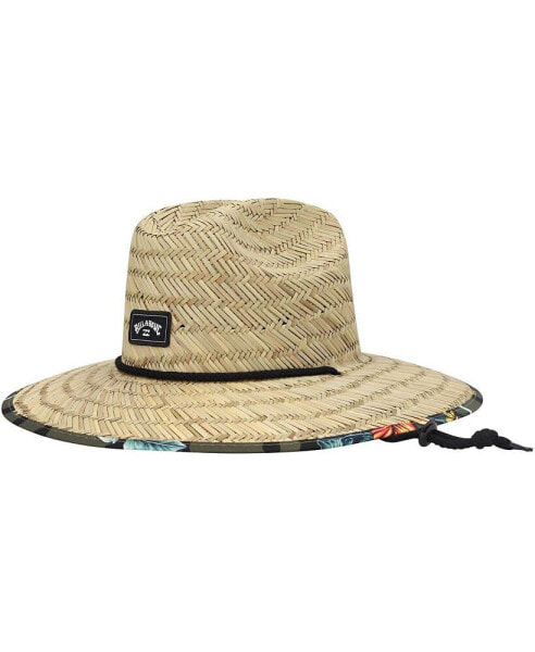 Men's Natural Tides Print Olive Straw Hat