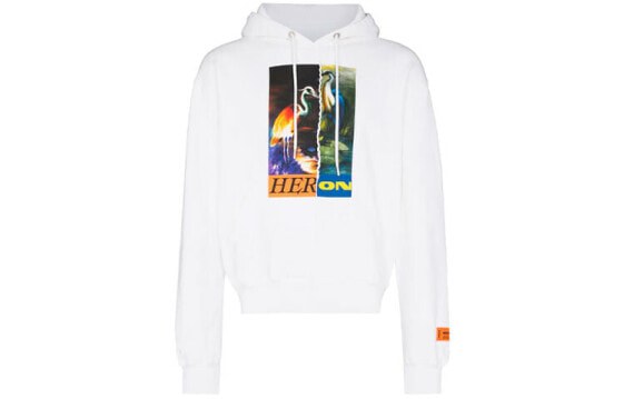 Толстовка HERON PRESTON FW21 с животным принтом для мужчин, белая