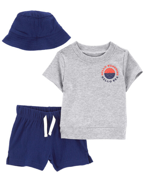 Baby 3-Piece Little Short & Hat Set 3M