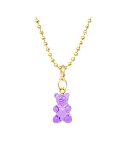 Purple Gummy Bear Necklace for Girls