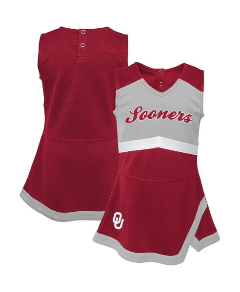 Платье для малышей OuterStuff Красное Oklahoma Sooners Cheer CaptainJumper Dress