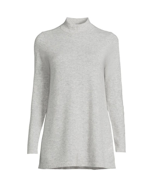 Women's Cashmere Mock Neck Swing Tunic Sweater