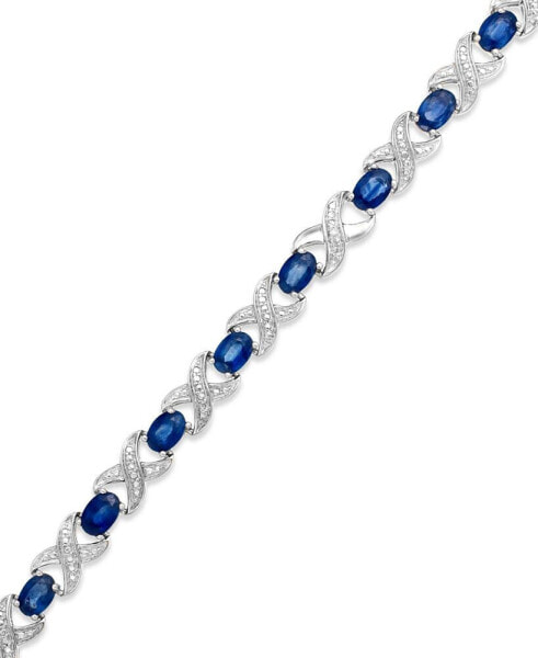 Gemstone and Diamond Accent XO Bracelet in Sterling Silver