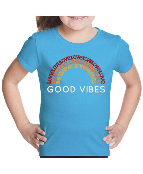 Big Girl's Word Art T-shirt - Good Vibes