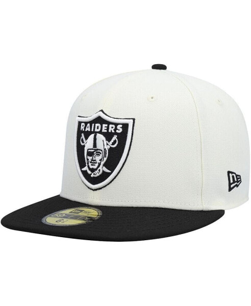 Men's Cream and Black Las Vegas Raiders Chrome Collection 59FIFTY Fitted Hat