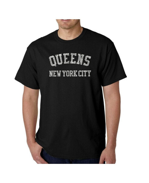 Mens Word Art T-Shirt - Queens NY Neighborhoods