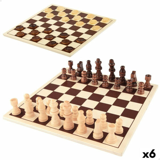 Детская настольная игра Colorbaby Игровая доска для шахмат и шашек Деревянный Металл (6 штук)