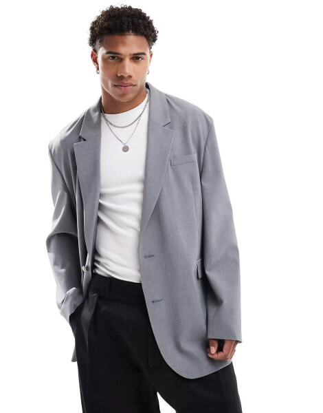 ASOS DESIGN slouchy oversized blazer in grey